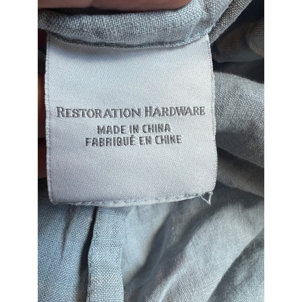 Restoration Hardware Belgian Linen Duvet Cover King Light Denim Blue